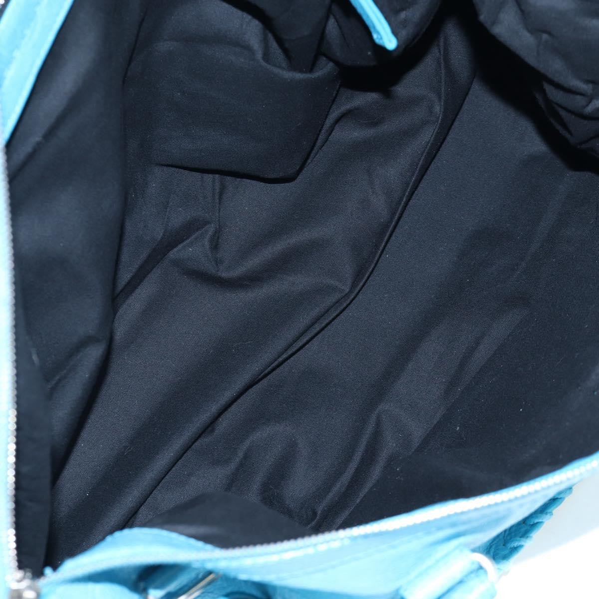 Balenciaga Squash Duffle Leather Blue Leather Handbag (Pre-Owned)