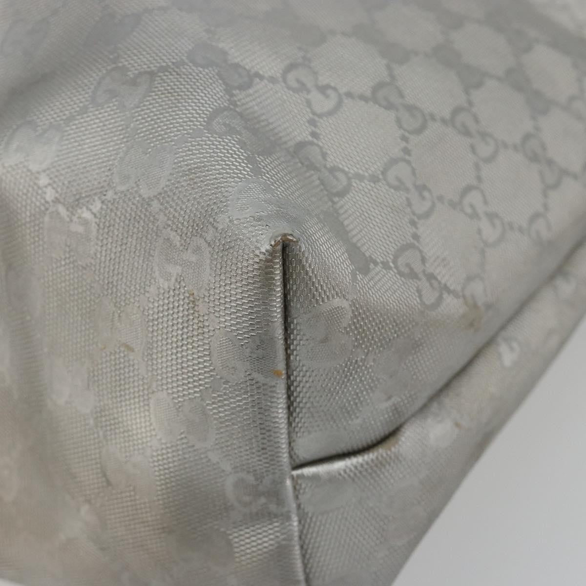 Gucci Plus Tote Gg Imprime Silver Canvas Tote Bag Bag (Pre-Owned)