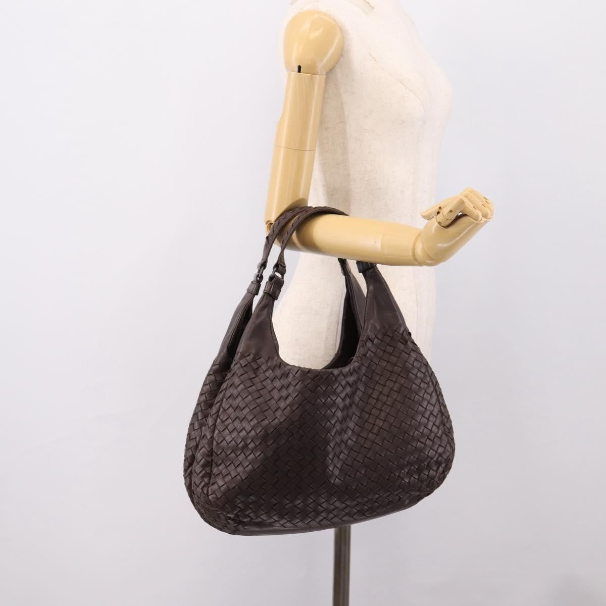 Bottega Veneta Campana Hobo Intrecciato Nappa Brown Leather Shoulder Bag Bag (Pre-Owned)