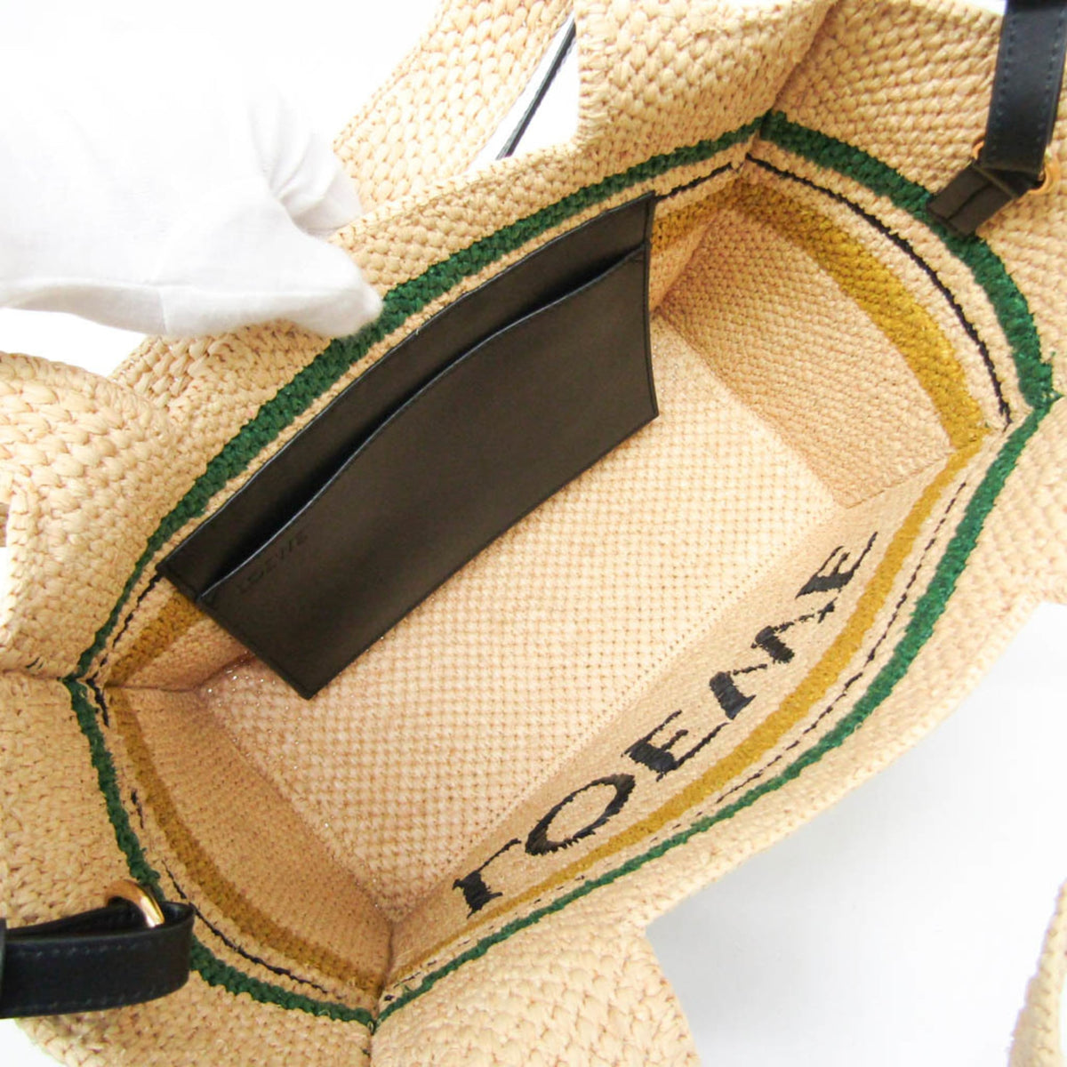 Loewe Paula's Ibiza Logo Raffia Multicolour Wicker Tote Bag Bag (Pre-Owned)