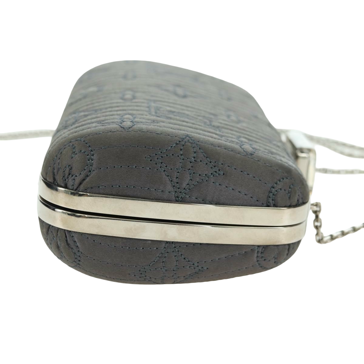 Louis Vuitton Motard Minaudiere Monogram Satin Gray Satin Clutche & Pouche Bag (Pre-Owned)
