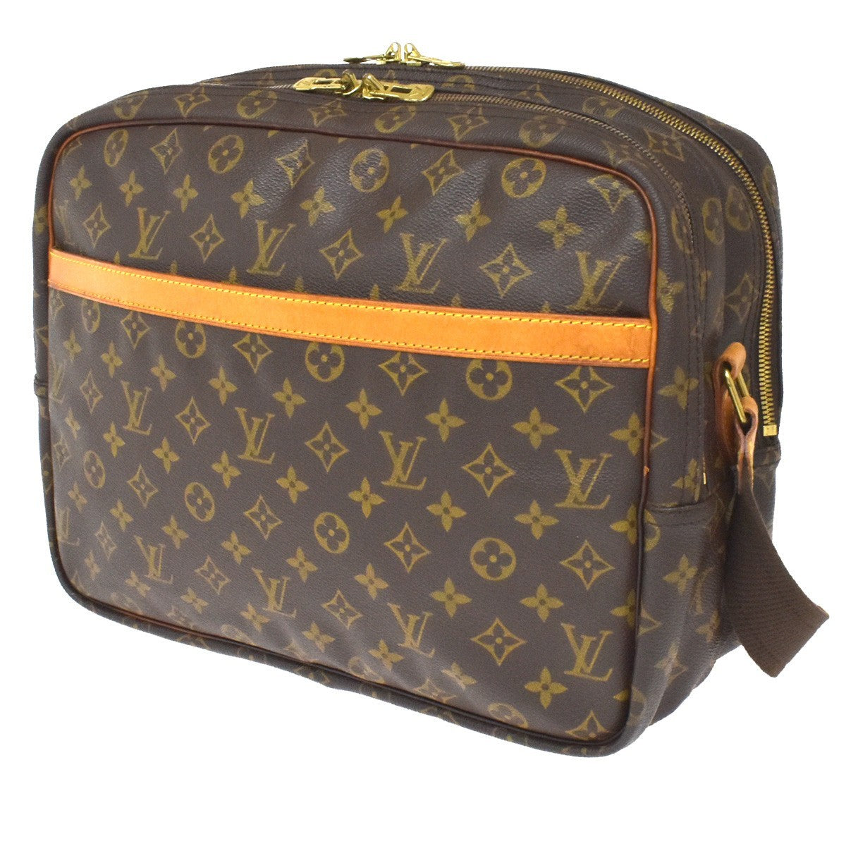 Louis Vuitton Reporter Monogram Canvas Brown Canvas Shoulder Bag Bag (Pre-Owned)