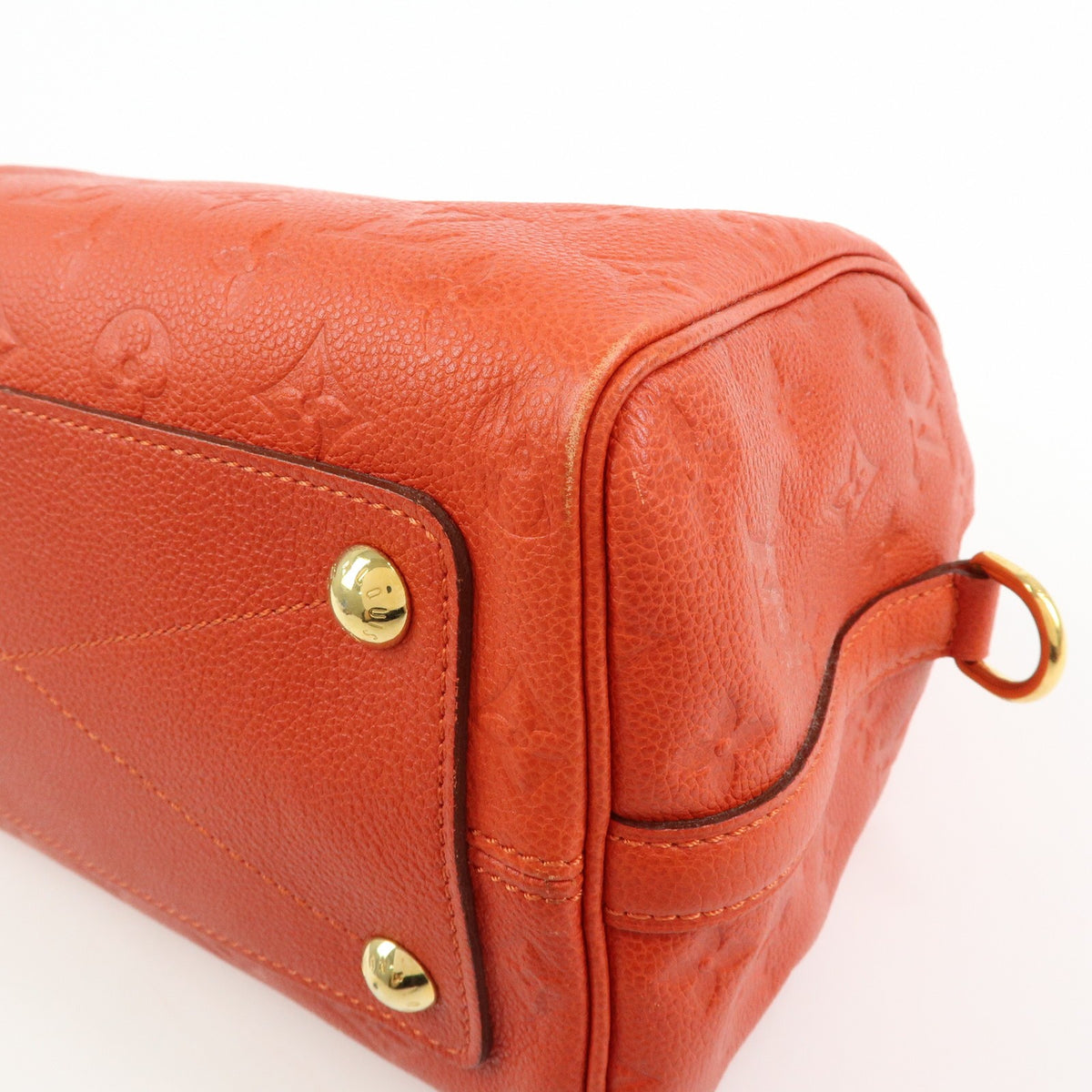 Louis Vuitton Speedy Bandouliere Monogram Empreinte Leather Orange Leather Handbag (Pre-Owned)