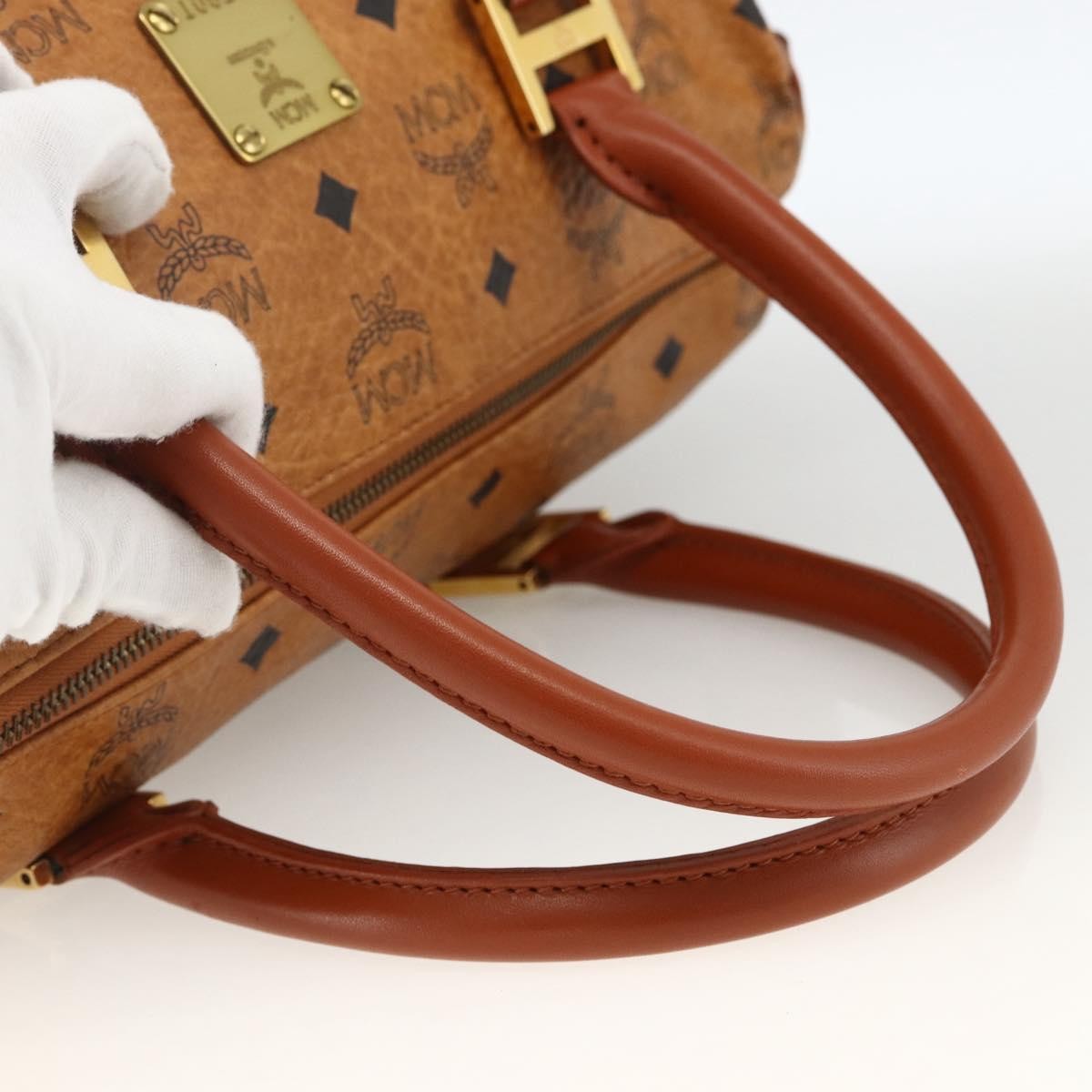MCM Visetos Logogramme Leather Brown Leather Handbag (Pre-Owned)