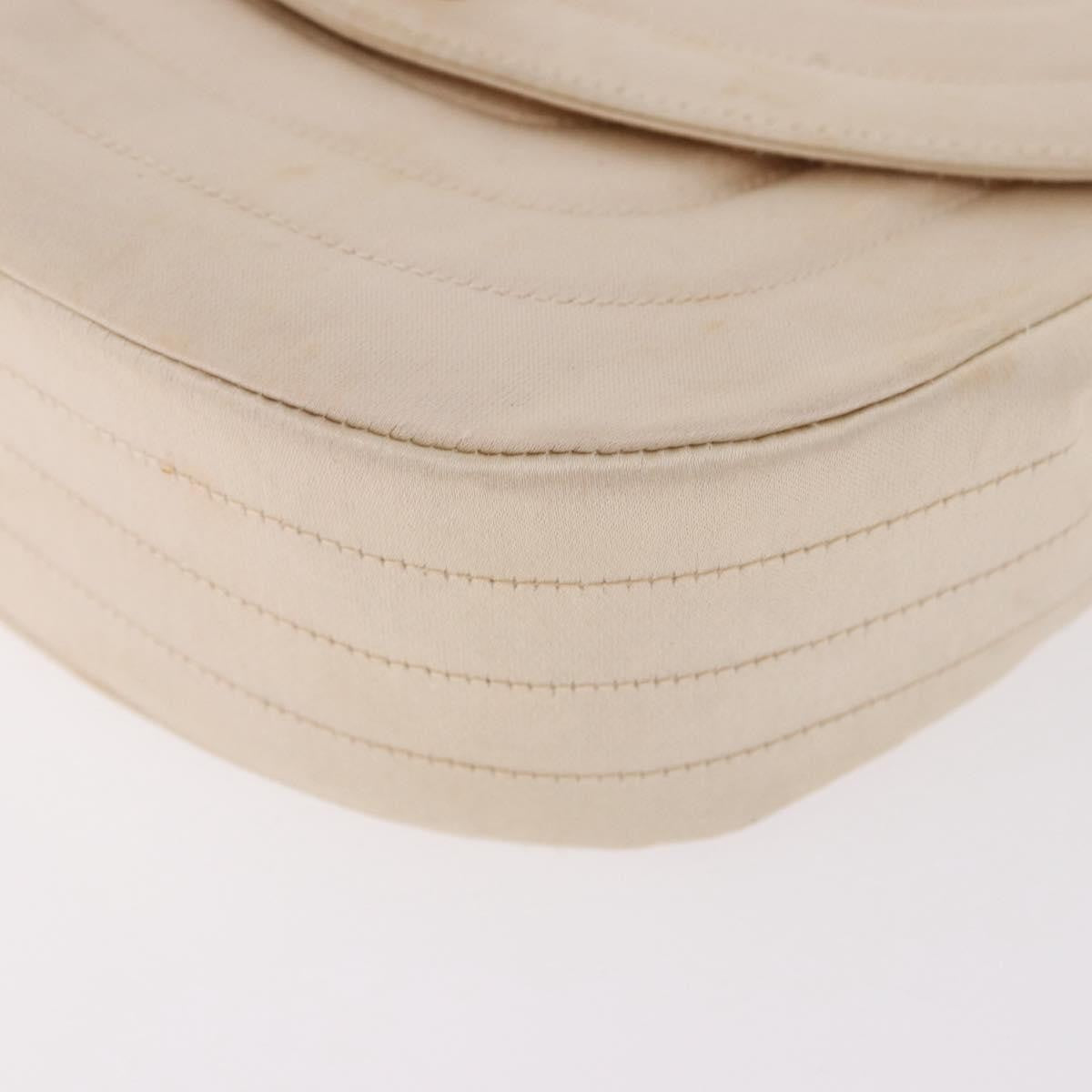 Chanel Vintage Round Flap Satin Beige Satin Shoulder Bag Bag (Pre-Owned)