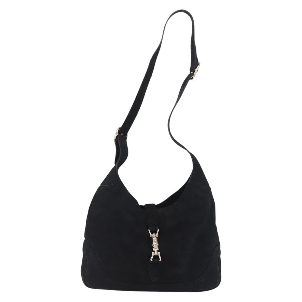 Gucci Jackie O Suede Black Leather Handbag (Pre-Owned)