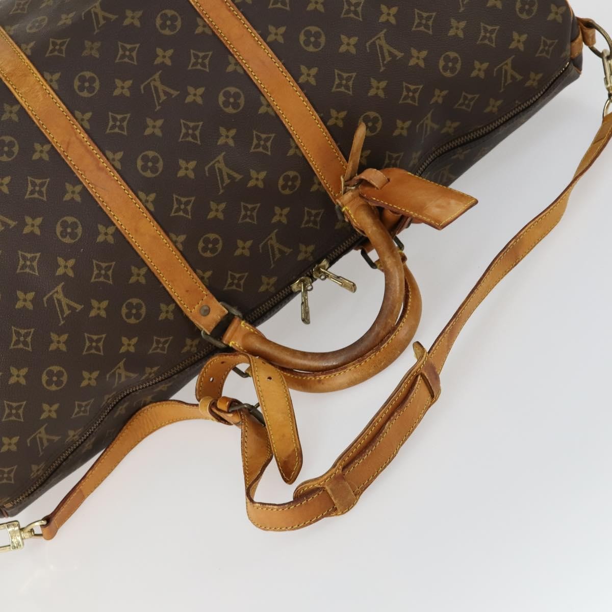 Louis Vuitton Keepall Bandouliere Monogram Canvas Brown Canvas Travel Bag Bag (Pre-Owned)