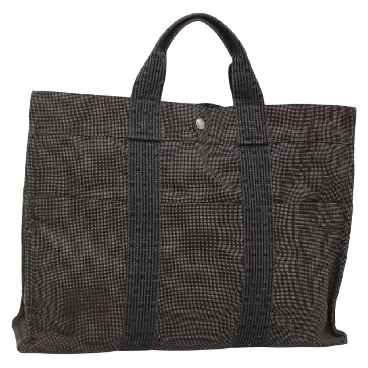 Hermes Fourre Tout Toile Gray Canvas Tote Bag Bag (Pre-Owned)