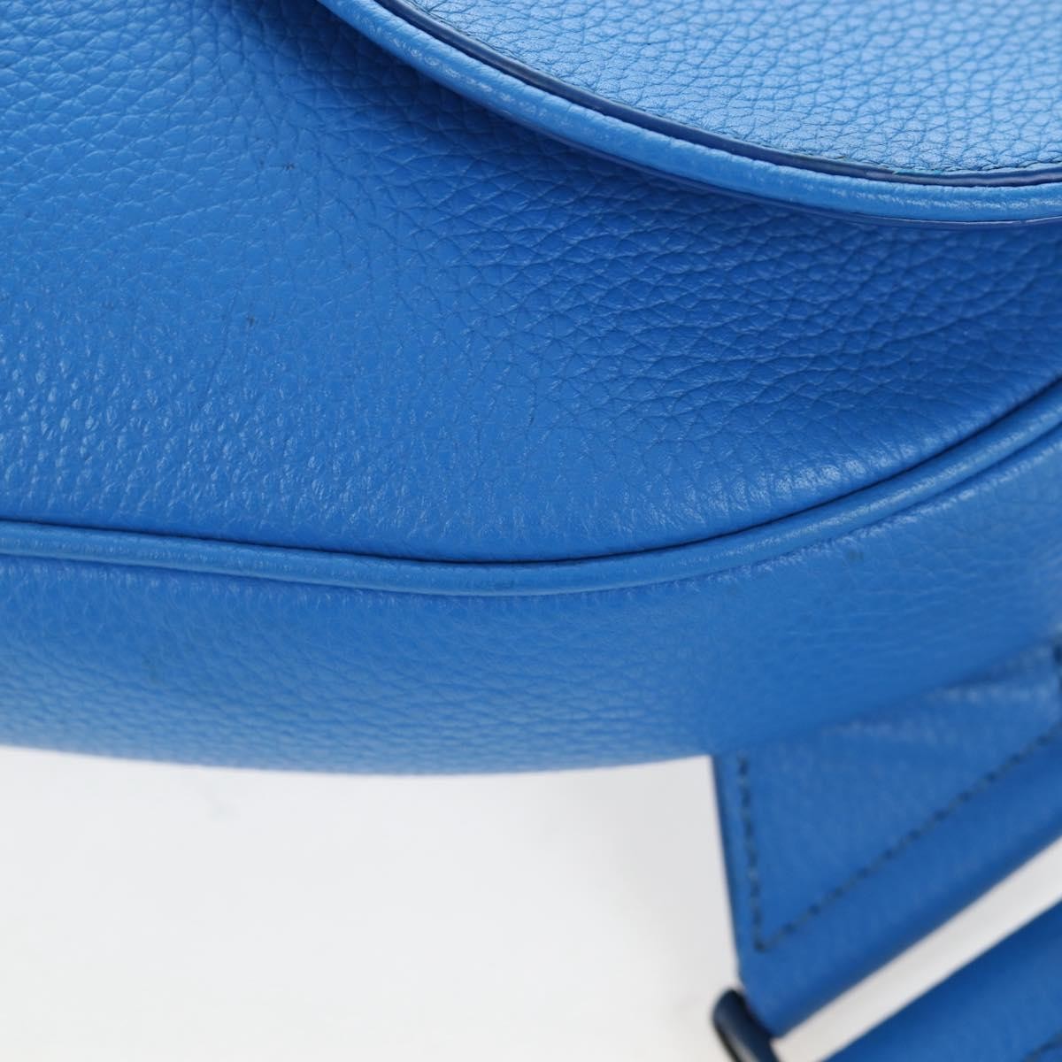 Christian Dior Saddle Leather Blue Leather Crossbody Bag Bag (Pre-Owned)