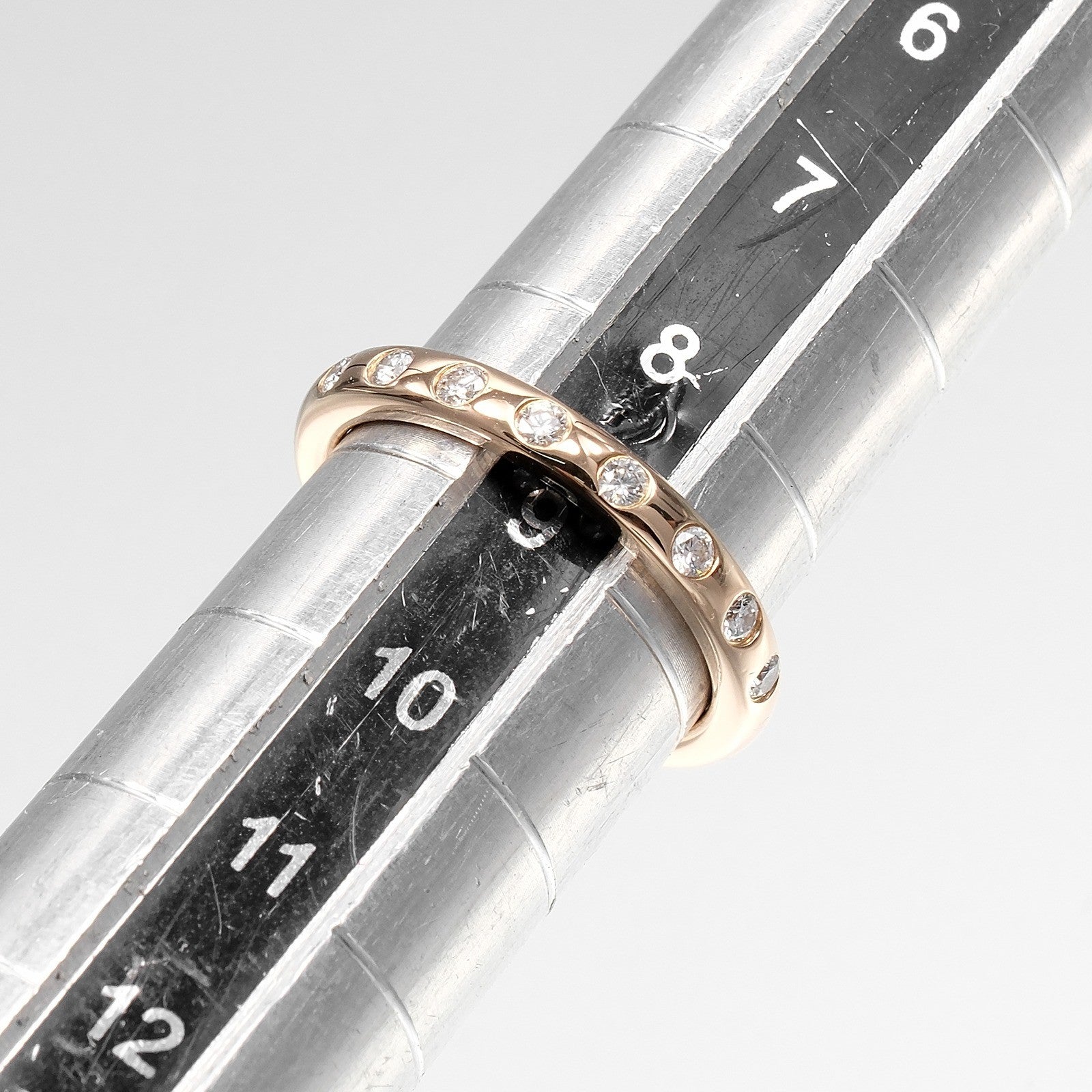 Tiffany & Co. Stacking Band Ring With 8 Diamonds 18K Pink Gold With Diamonds Gold Pink_Gold Ring Jewelry (Pre-Owned)