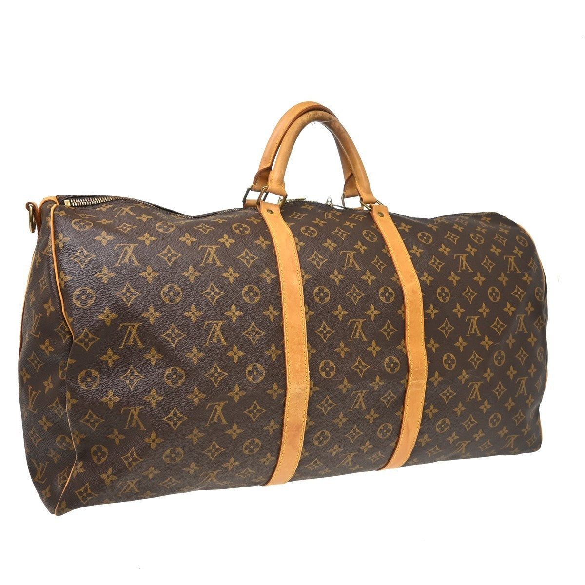 Louis Vuitton Keepall Bandouliere Monogram Canvas Brown Canvas Travel Bag Bag (Pre-Owned)