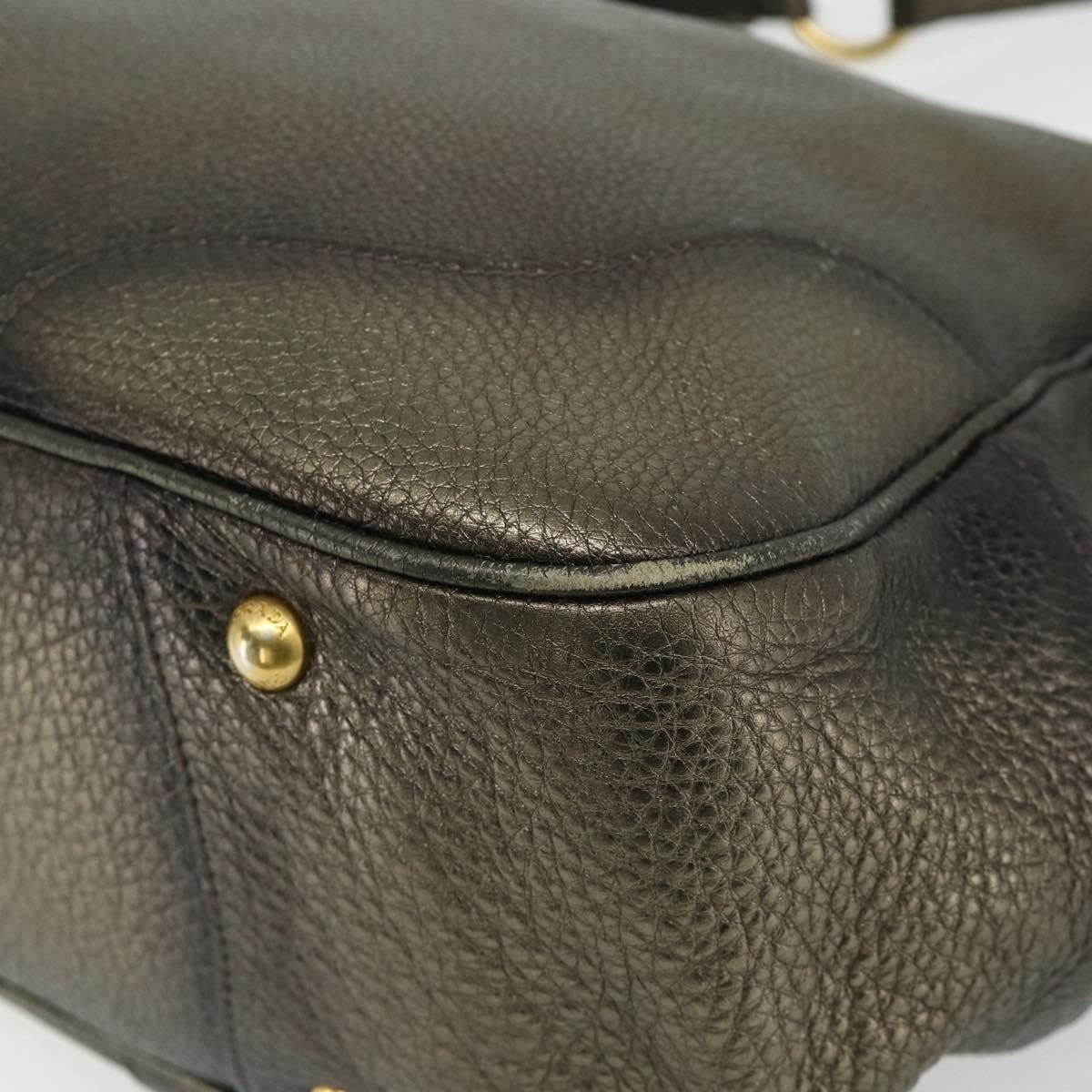 Prada Side Pocket Hobo Vitello Daino Gold Leather Shoulder Bag Bag (Pre-Owned)