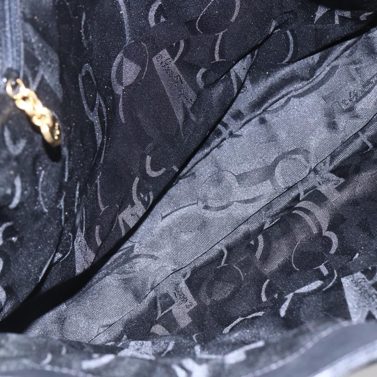 Salvatore Ferragamo Vala Tote Canvas Black Canvas Tote Bag Bag (Pre-Owned)