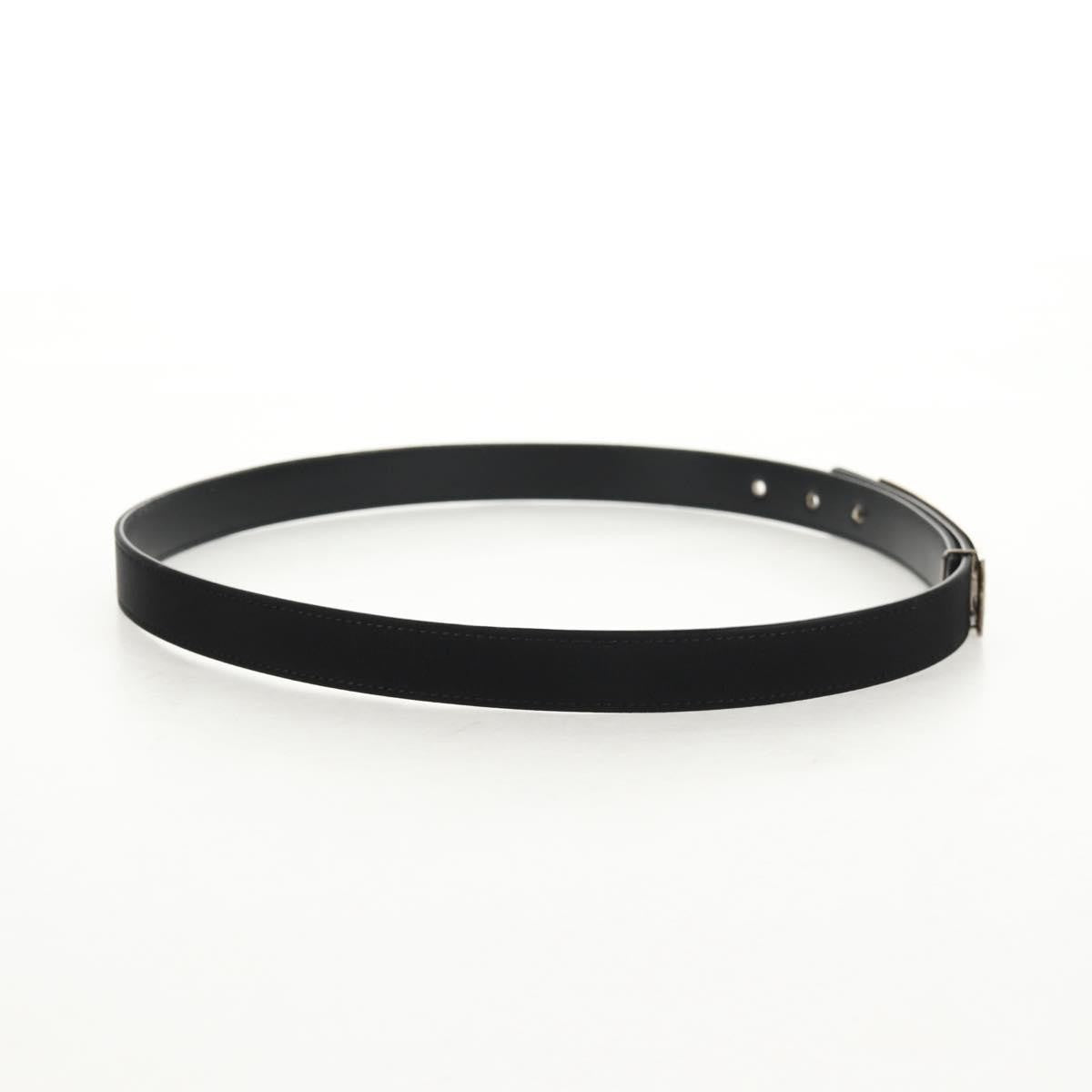 Chanel Logo Belt Leather With Metal And Crystals Black Leather Belts Accessory (Pre-Owned)