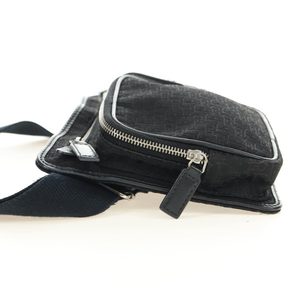 Christian Dior Vintage Street Chic Belt Diorissimo Canvas Black Canvas Handbag (Pre-Owned)