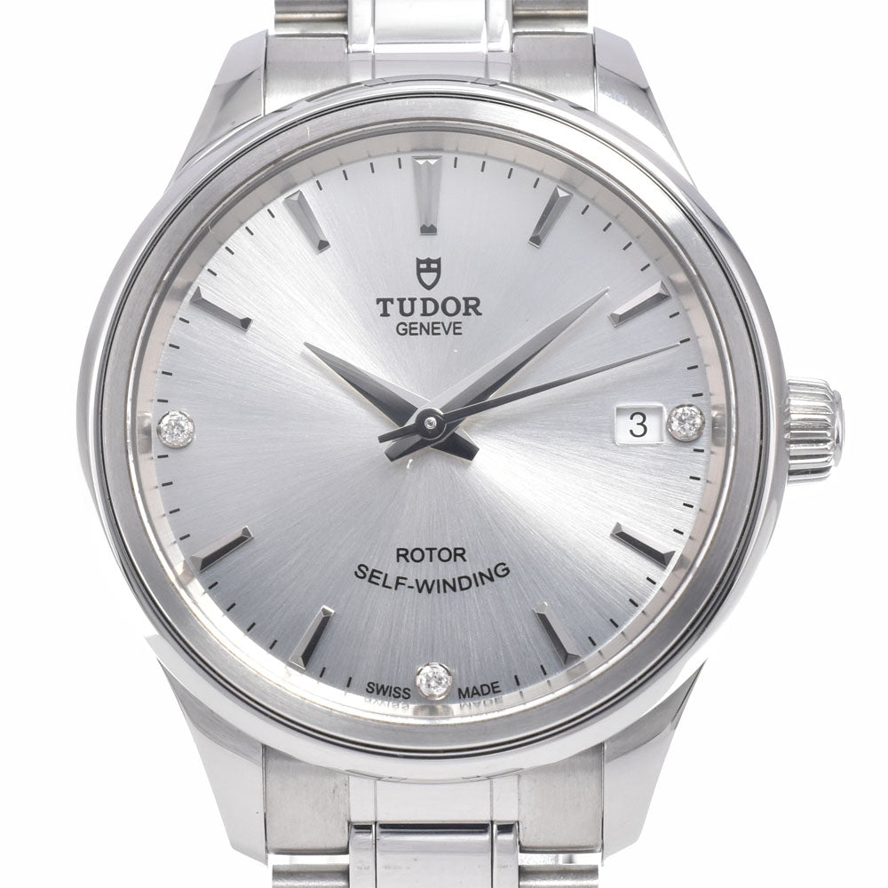Tudor Style Date Automatic Stainless Steel With Diamonds Watch (Pre-Owned)