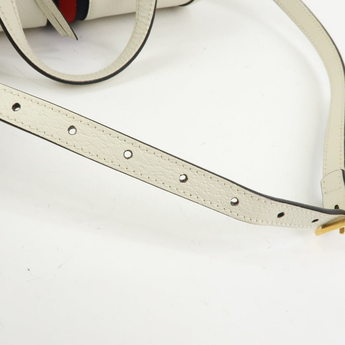 Gucci Ophidia Boston Leather White Leather Handbag (Pre-Owned)