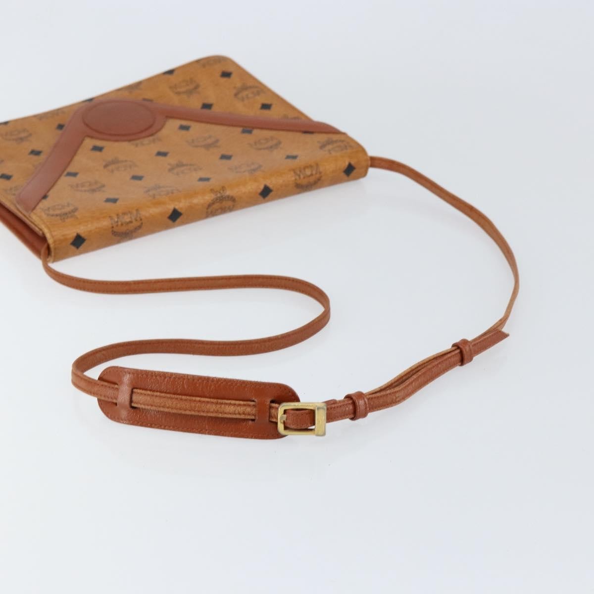 MCM Visetos Canvas And Leather Brown Canvas Shoulder Bag Bag (Pre-Owned)