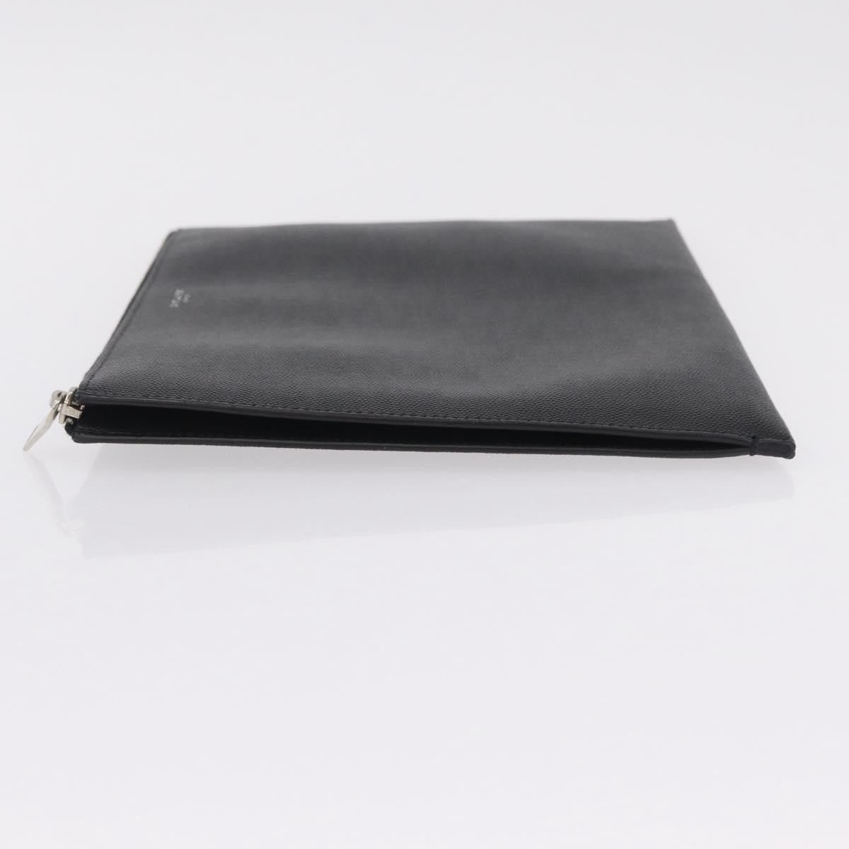 Saint Laurent Letters Zip Clutch Leather Black Leather Clutche & Pouche Bag (Pre-Owned)