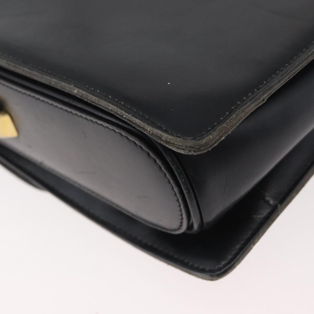 Celine Shoulder Leather Black Leather Shoulder Bag Bag (Pre-Owned)