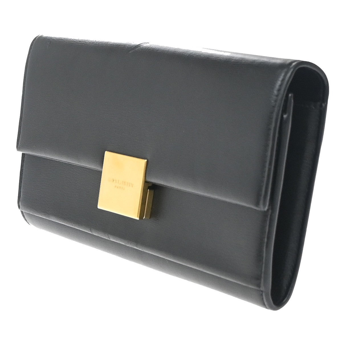 Saint Laurent Bellechasse Flap Leather Black Leather Wallets Accessory (Pre-Owned)