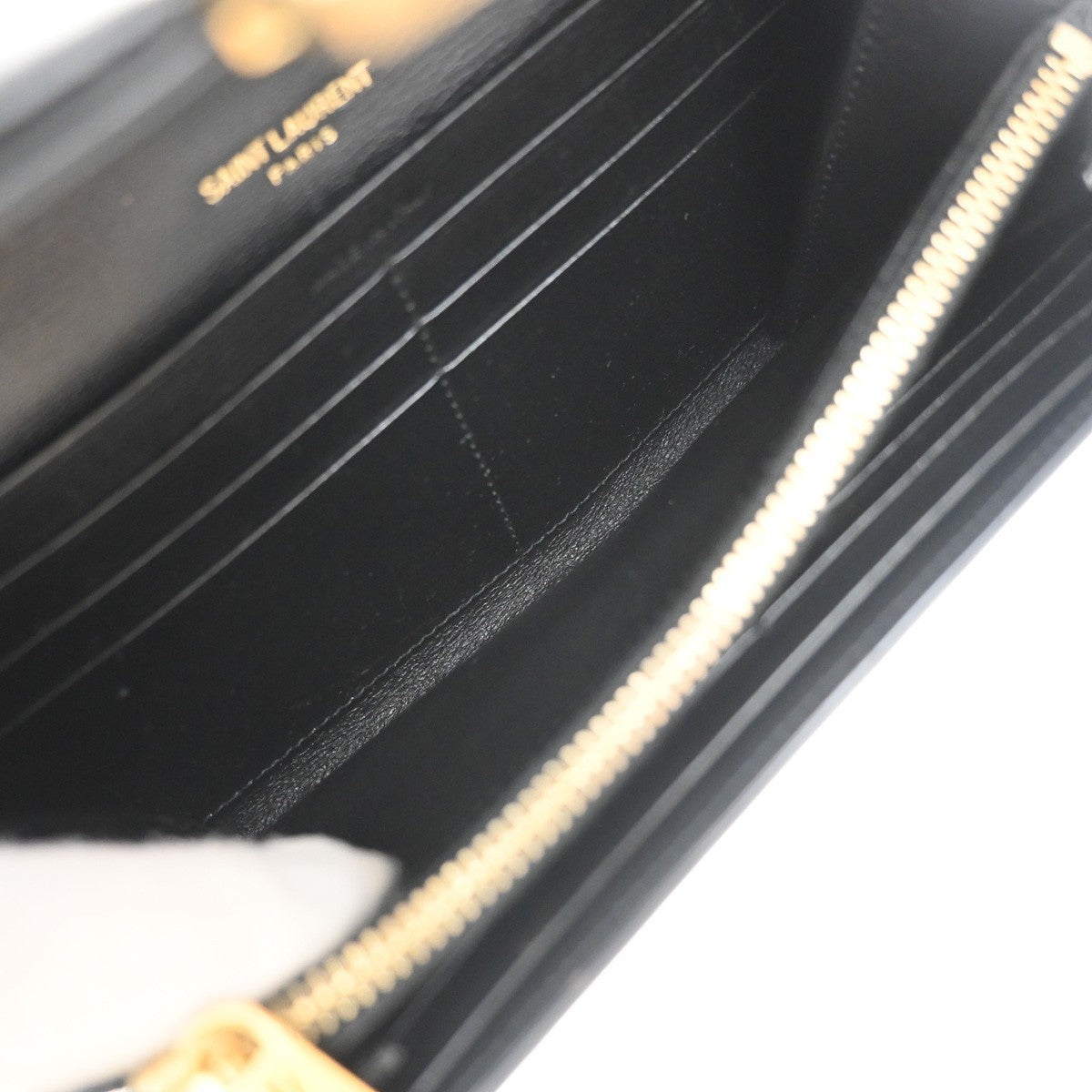 Saint Laurent Bellechasse Flap Leather Black Leather Wallets Accessory (Pre-Owned)