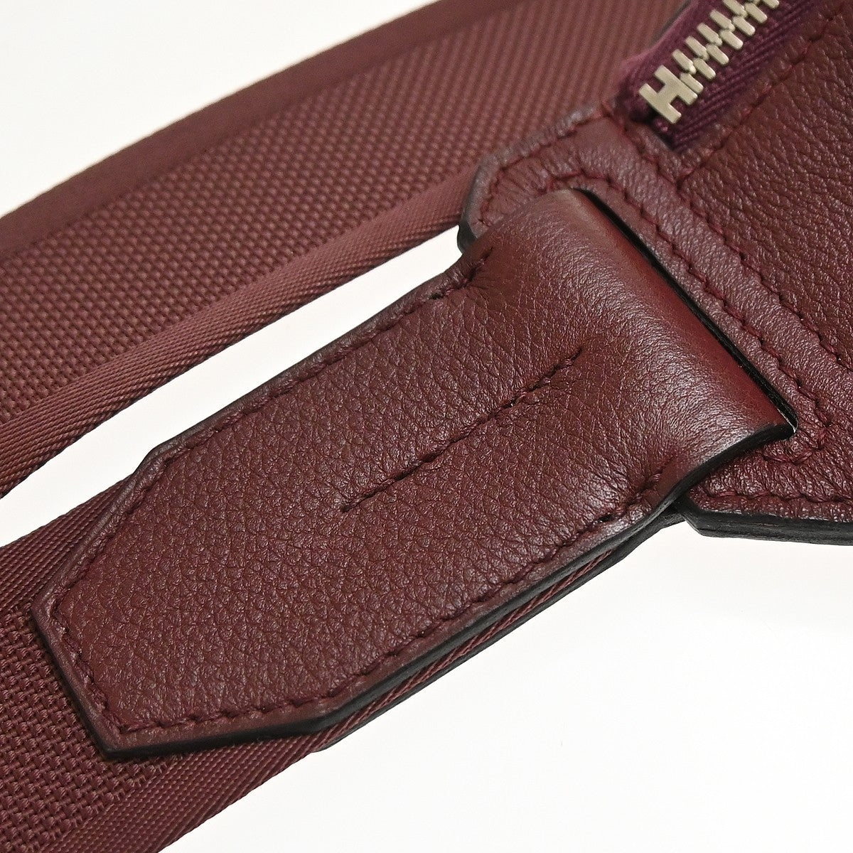 Hermes Cityslide Belt Evercolor Burgundy Leather Clutche & Pouche Bag (Pre-Owned)