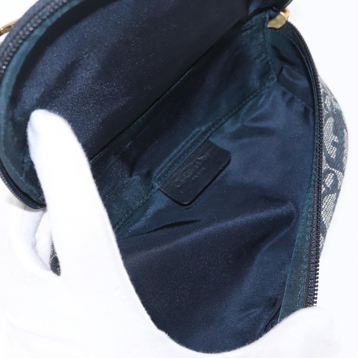 Christian Dior Saddle Zip Diorissimo Canvas Blue Canvas Clutche & Pouche Bag (Pre-Owned)