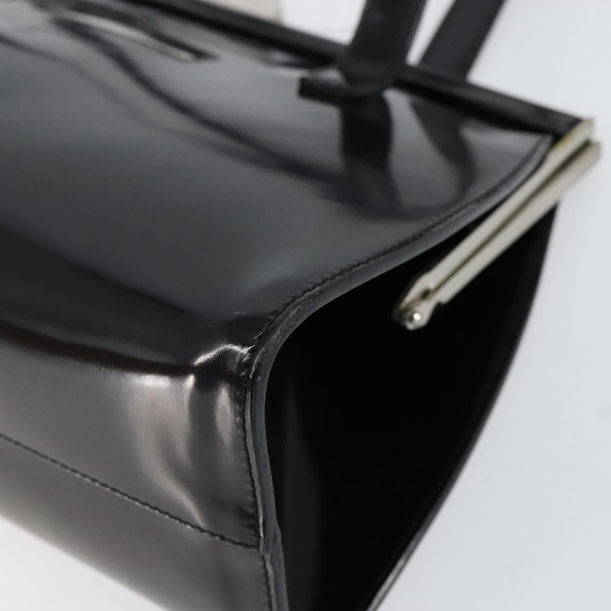 Salvatore Ferragamo Vintage Patent Leather Black Patent_Leather Tote Bag Bag (Pre-Owned)