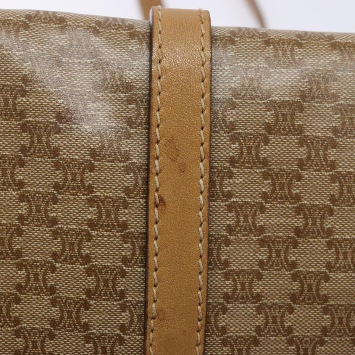Celine Macadam Shoulder Pvc Leather Beige Canvas Bag (Pre-Owned)