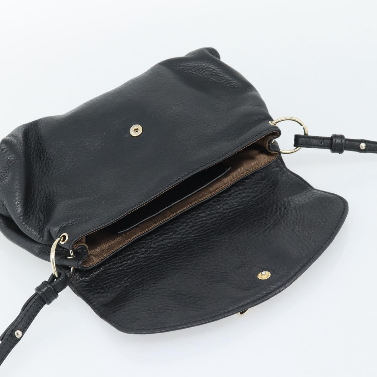 Chloe Lily Leather Black Leather Shoulder Bag Bag (Pre-Owned)