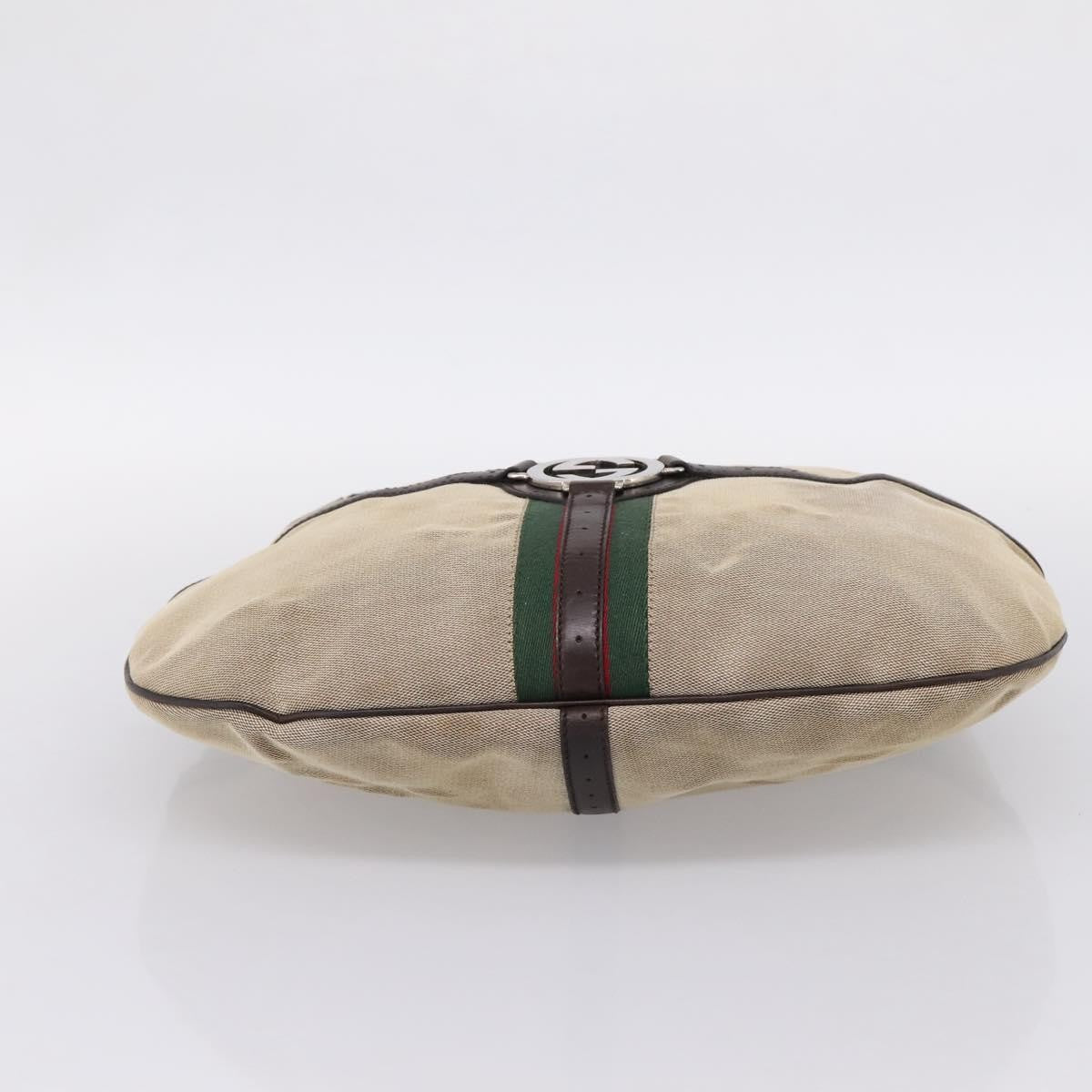 Gucci Reins Web Hobo Canvas Beige Canvas Shoulder Bag Bag (Pre-Owned)