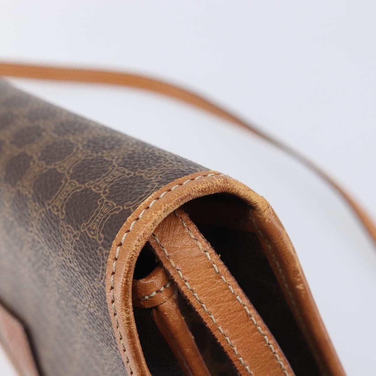 Celine Macadam Shoulder Canvas Brown Canvas Crossbody Bag Bag (Pre-Owned)