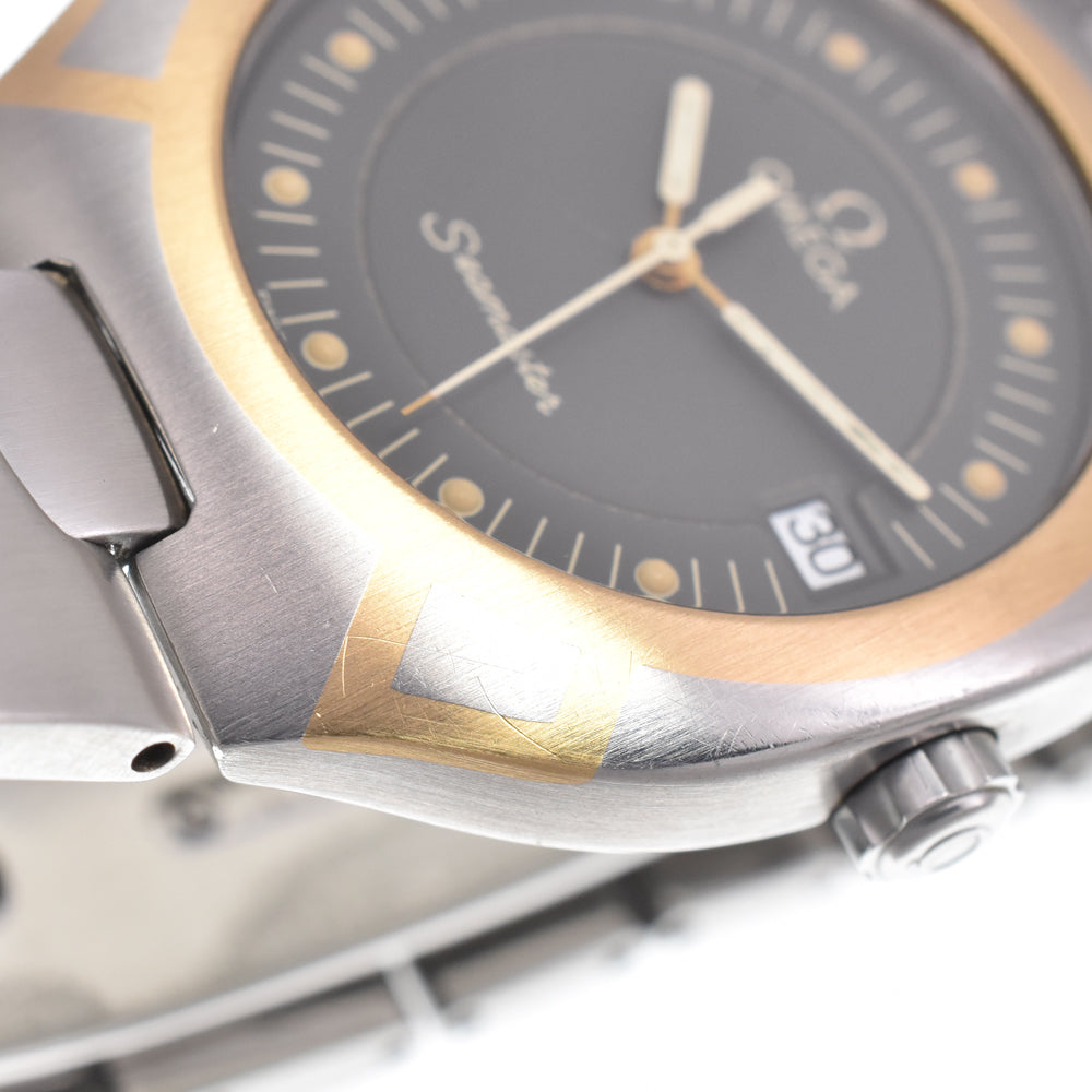 Omega Seamaster Polaris Quartz Stainless Steel With Plated Metal Watch (Pre-Owned)