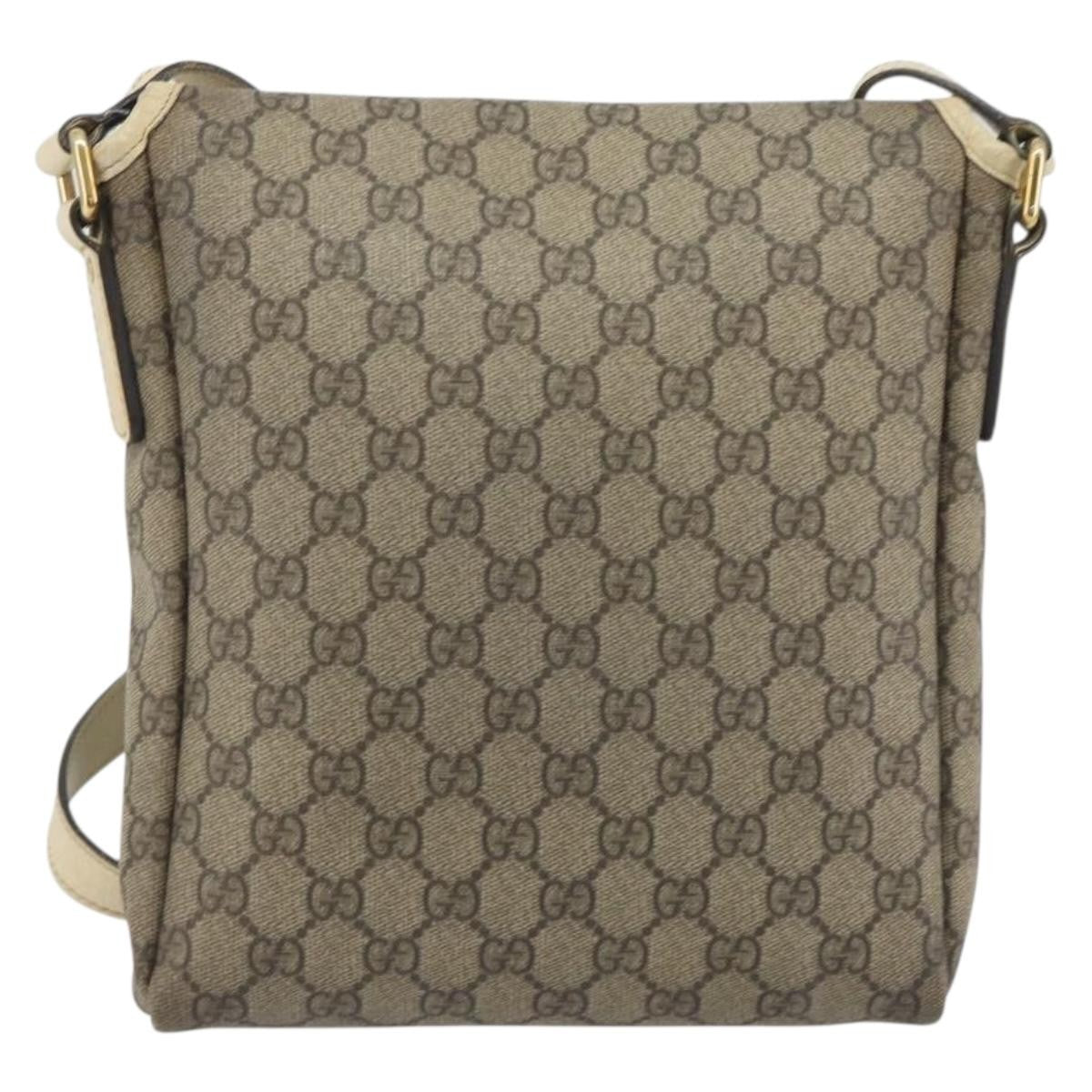 Gucci Flap Messenger Gg Coated Canvas Beige Canvas Shoulder Bag Bag (Pre-Owned)