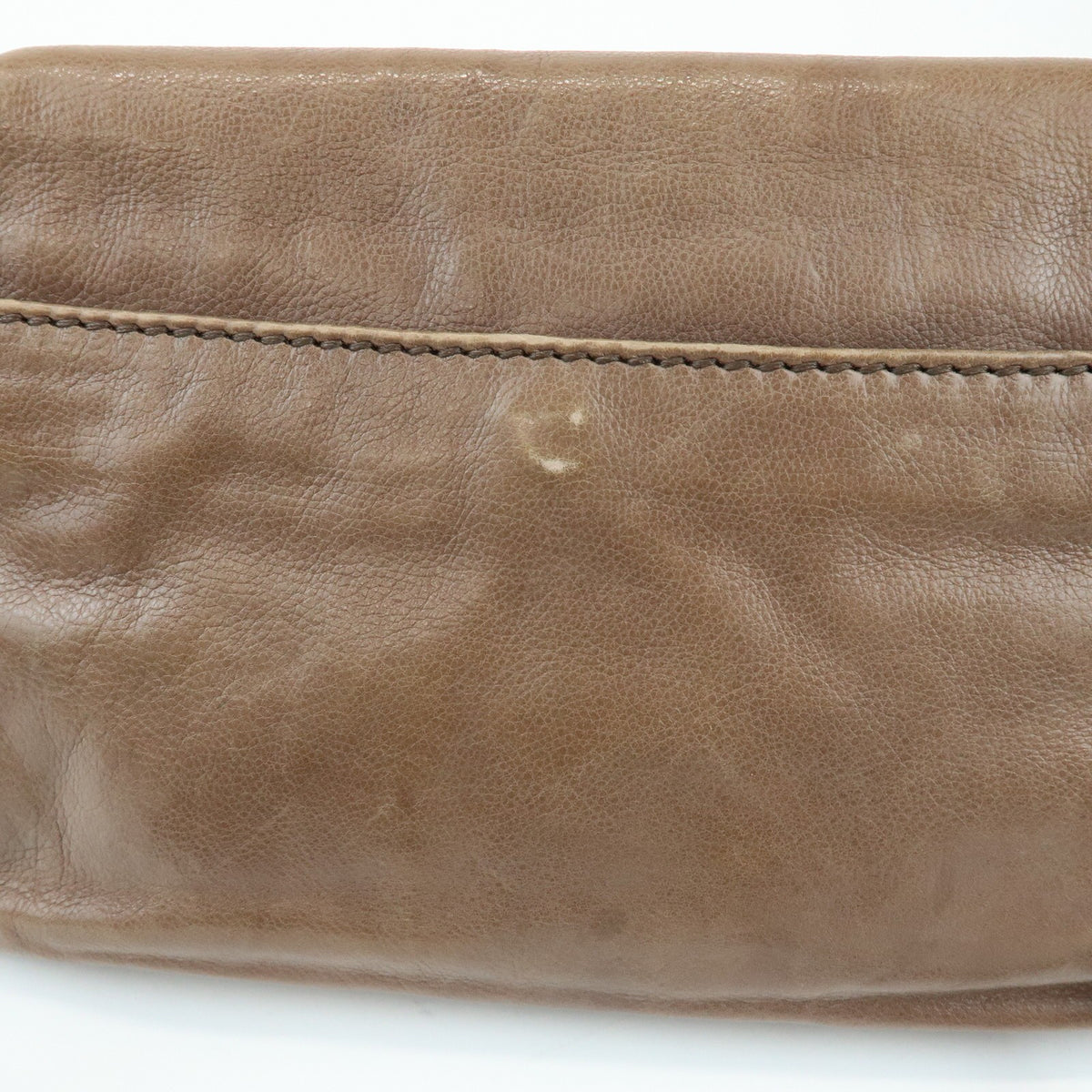 Prada Chain Flap Leather Brown Leather Shoulder Bag Bag (Pre-Owned)