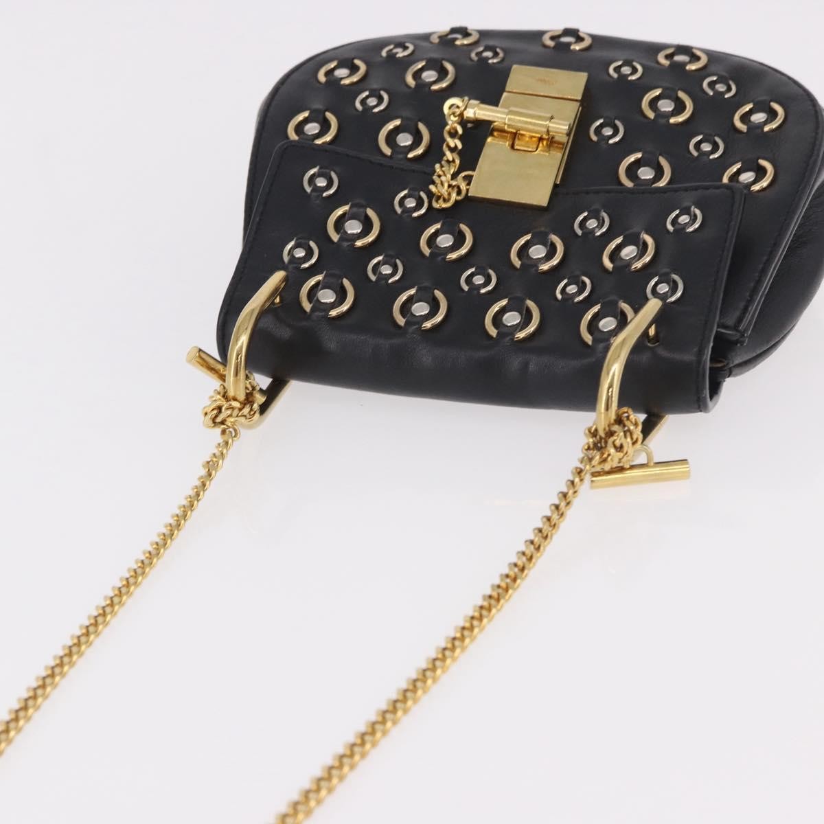 Chloe Drew Leather Black Leather Shoulder Bag Bag (Pre-Owned)