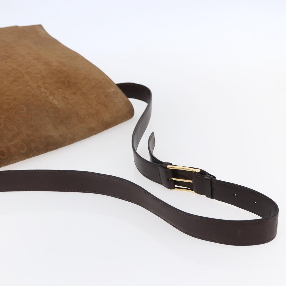 Celine C Macadam Shoulder Suede Beige Suede Shoulder Bag Bag (Pre-Owned)