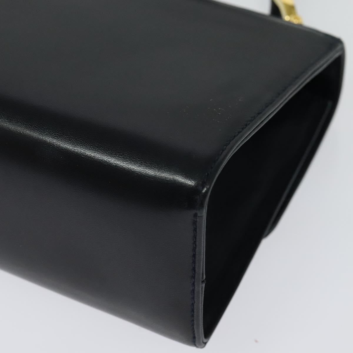 Salvatore Ferragamo Gancini Leather Black Leather Shoulder Bag Bag (Pre-Owned)