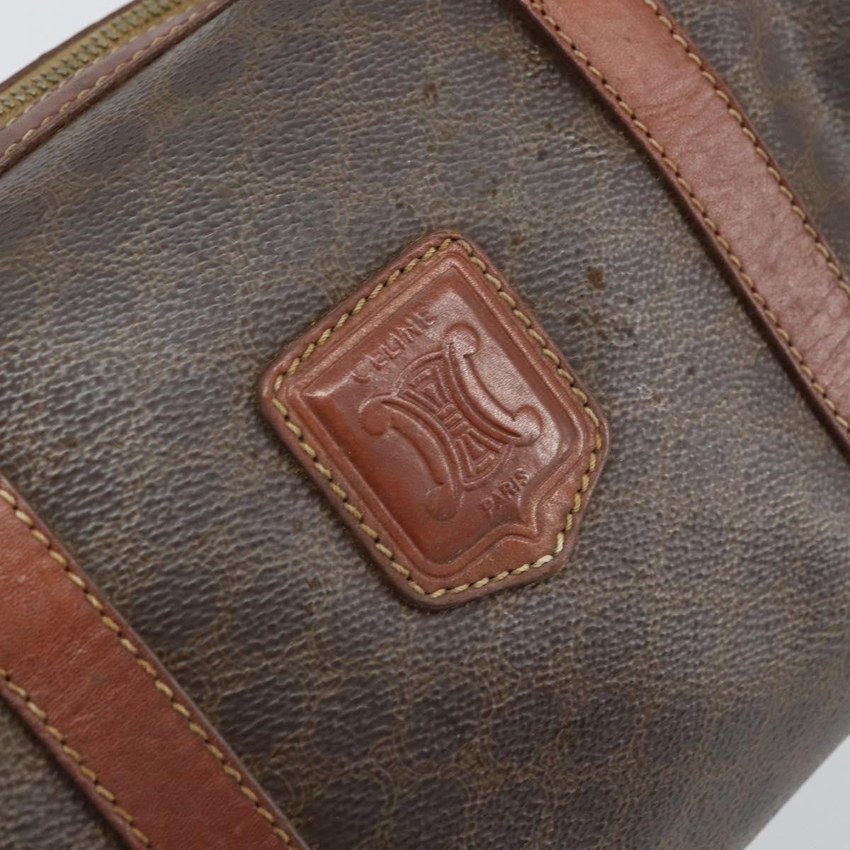 Celine Vintage Macadam Shopper Coated Canvas Brown Pvc Tote Bag Bag (Pre-Owned)