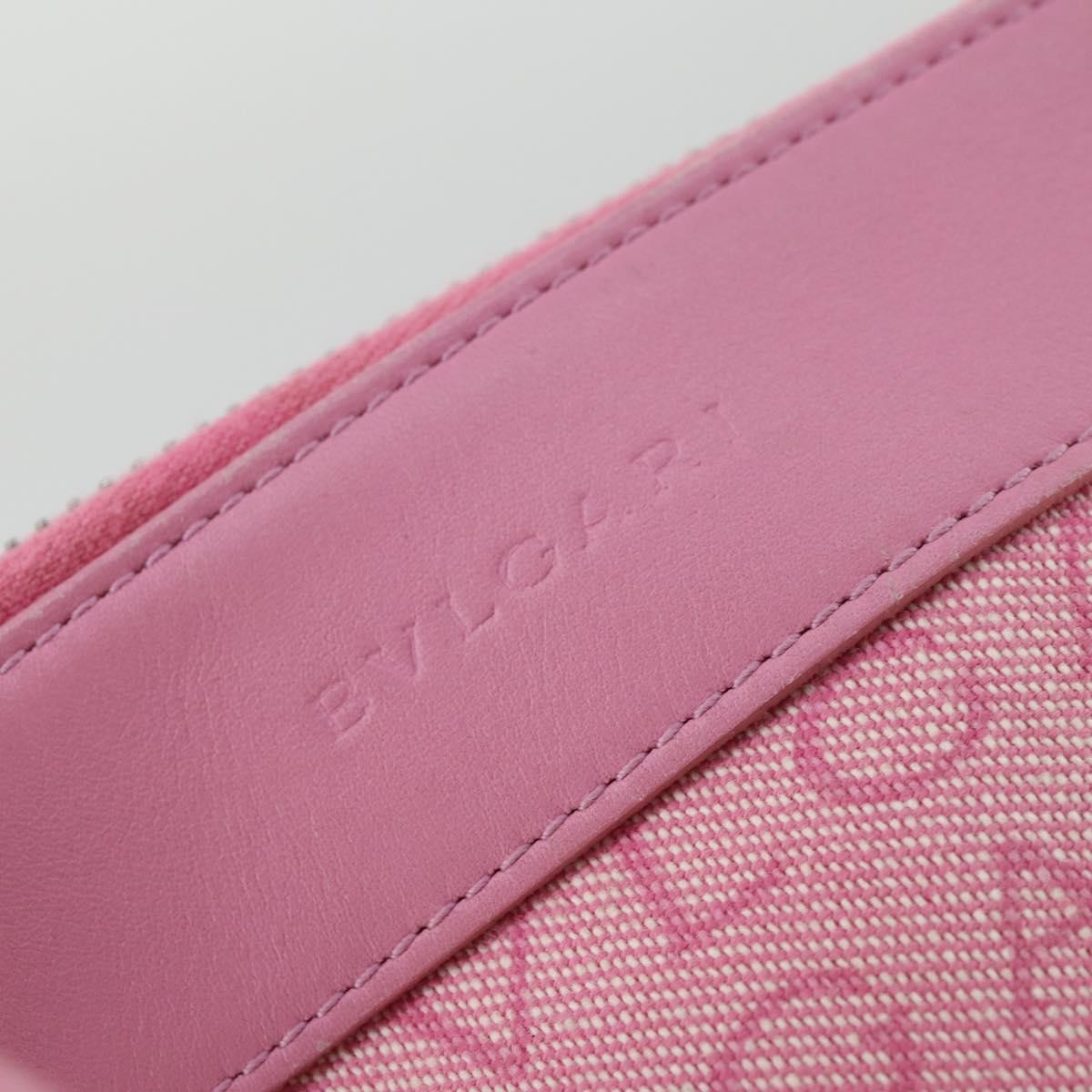 Bvlgari Logomania Canvas With Leather Pink Canvas Shoulder Bag Bag (Pre-Owned)