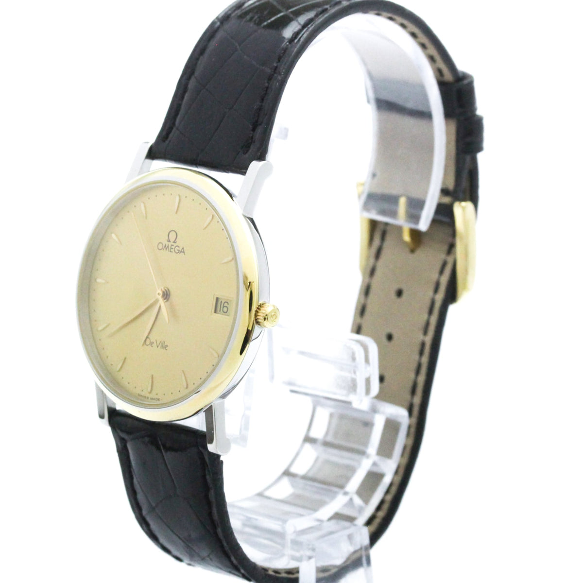 Omega De Ville Quartz Stainless Steel And Gold Plated Watch (Pre-Owned)