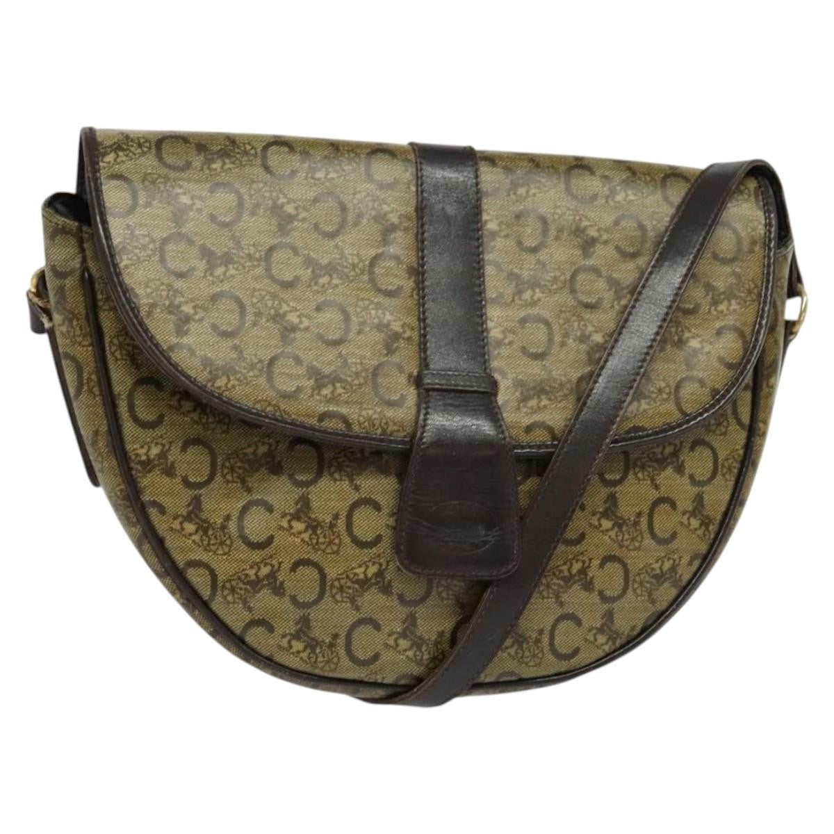 Celine C Sulky Canvas And Leather Beige Canvas Shoulder Bag Bag (Pre-Owned)