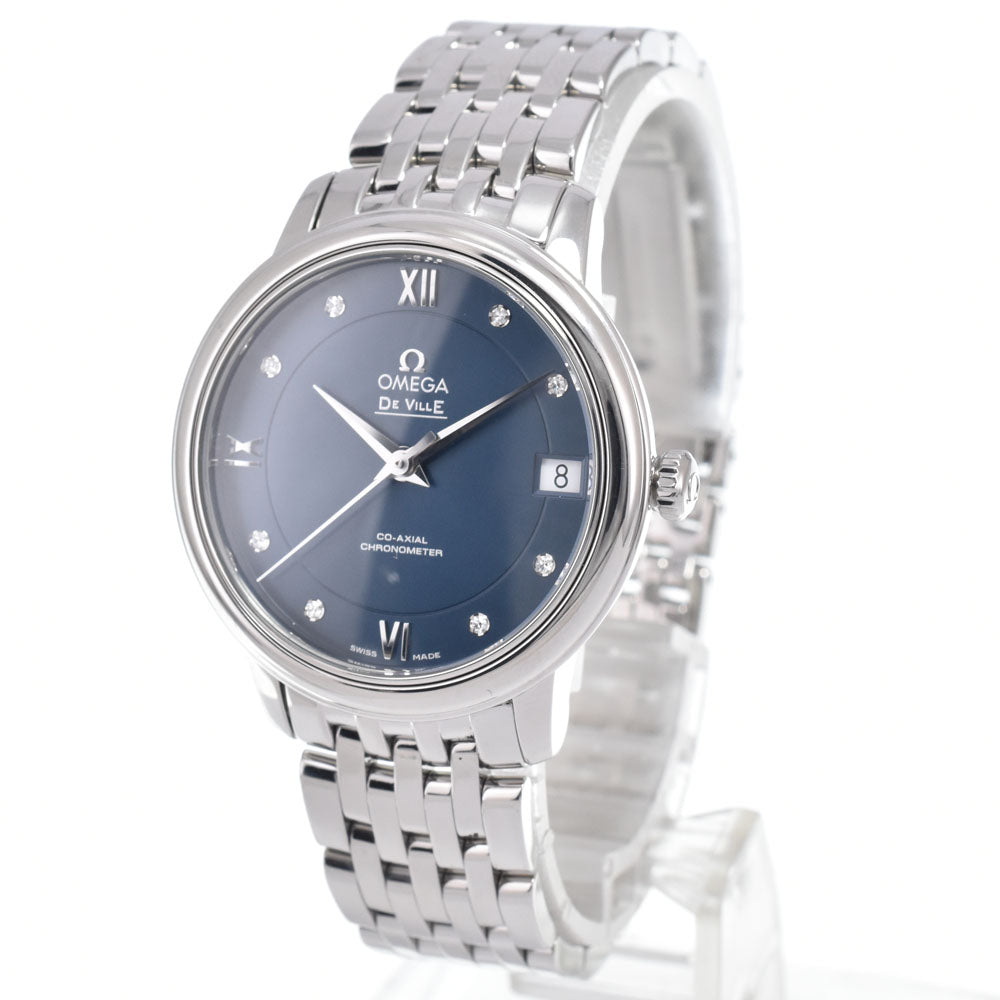 Omega De Ville Prestige Co-Axial Chronometer Automatic Stainless Steel With Diamond Markers Watch (Pre-Owned)