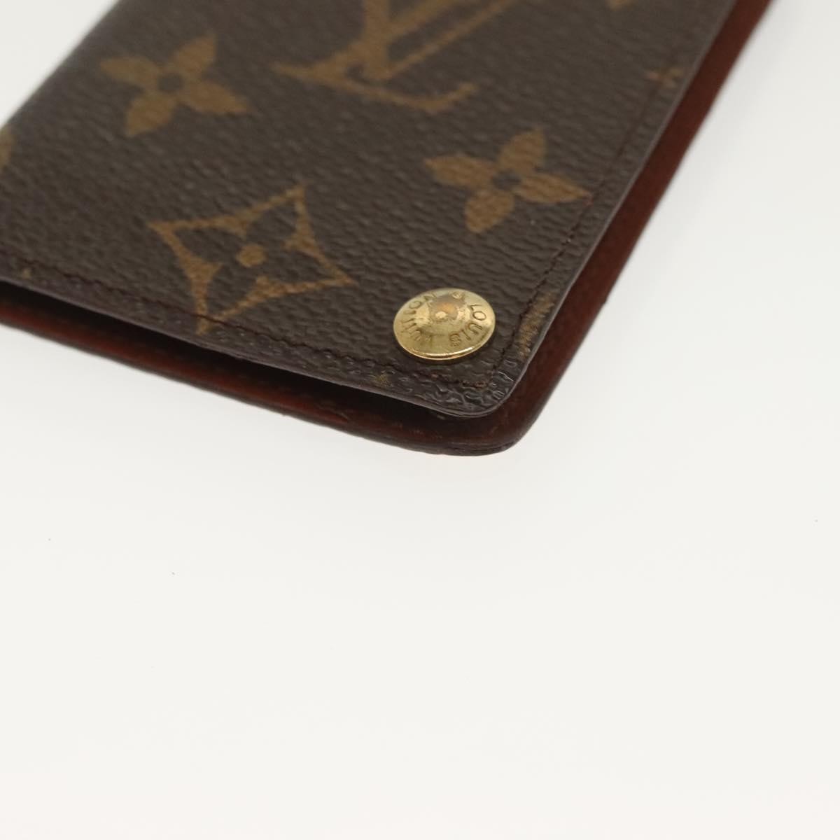 Louis Vuitton Porte Cartes Pression Card Case Monogram Canvas Brown Canvas Card Holders Accessory (Pre-Owned)