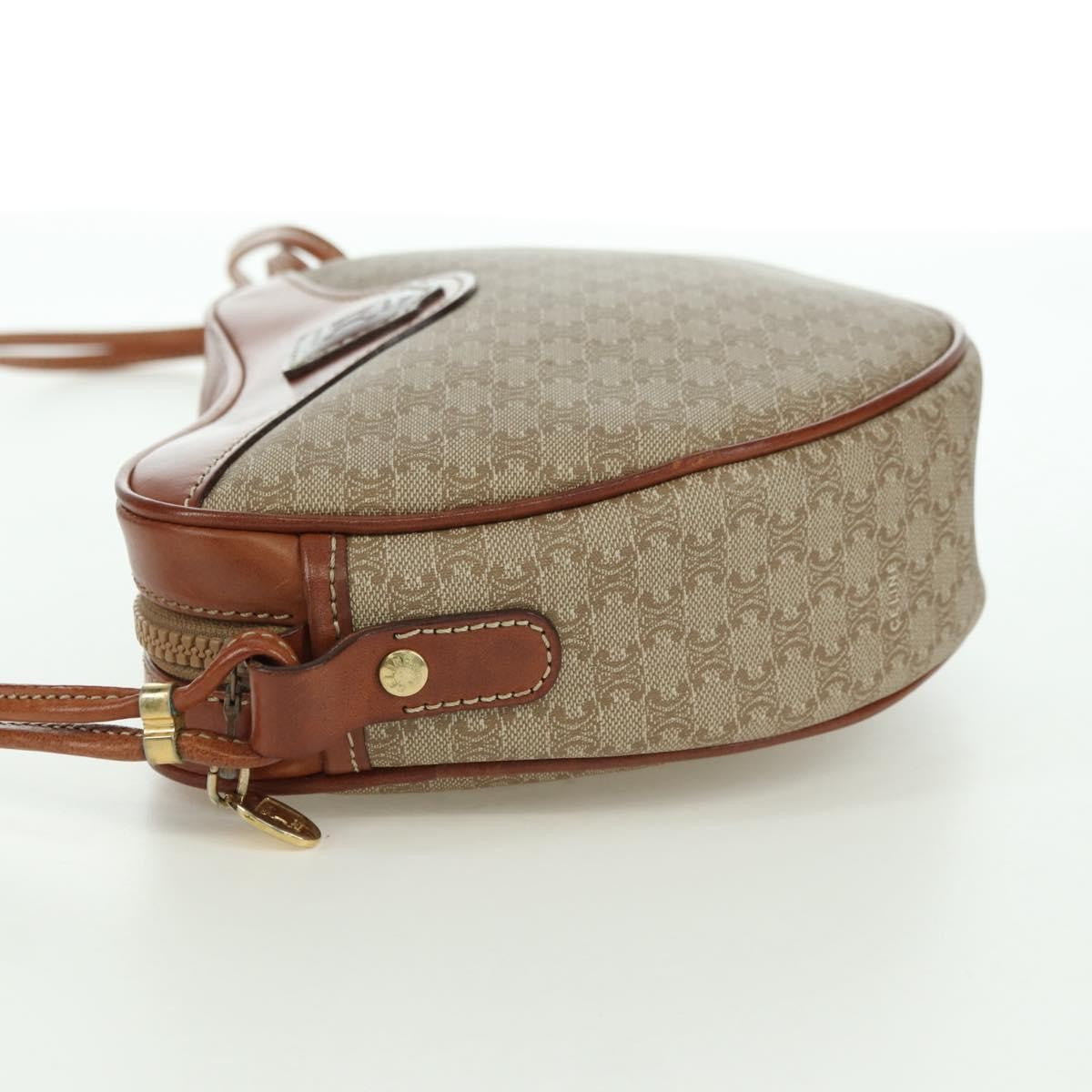 Celine Vintage Macadam Canvas And Leather Beige Canvas Shoulder Bag Bag (Pre-Owned)