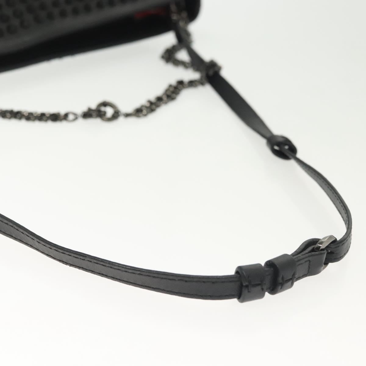 Christian Louboutin Loubiclutch Spiked Leather Black Leather Shoulder Bag Bag (Pre-Owned)