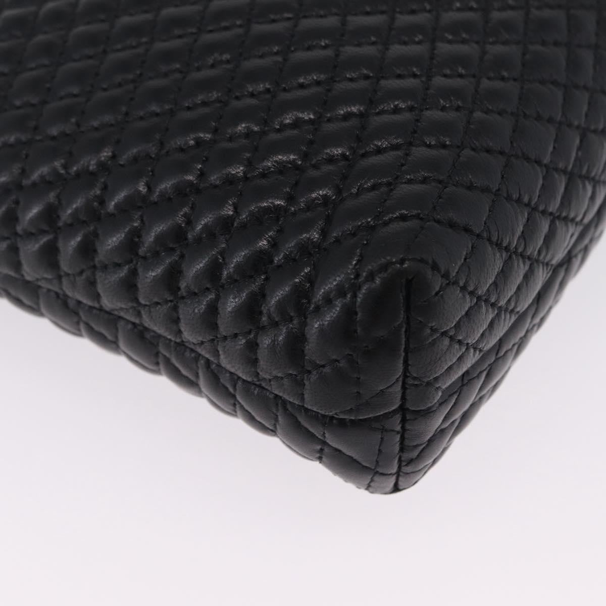 Bally Vintage Chain Quilted Leather Black Leather Shoulder Bag Bag (Pre-Owned)