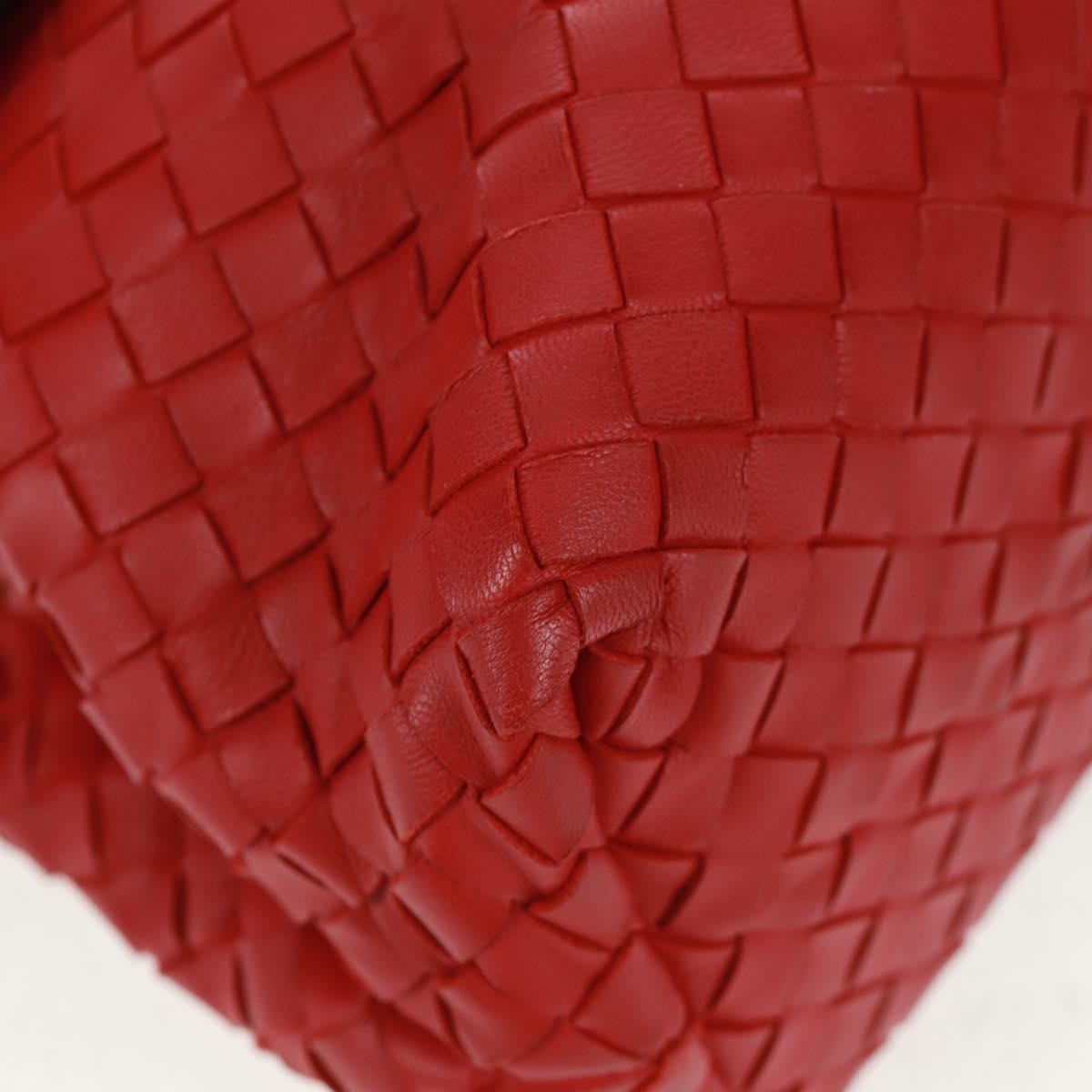 Bottega Veneta Glass Intrecciato Nappa With Snakeskin Red Leather Shoulder Bag Bag (Pre-Owned)
