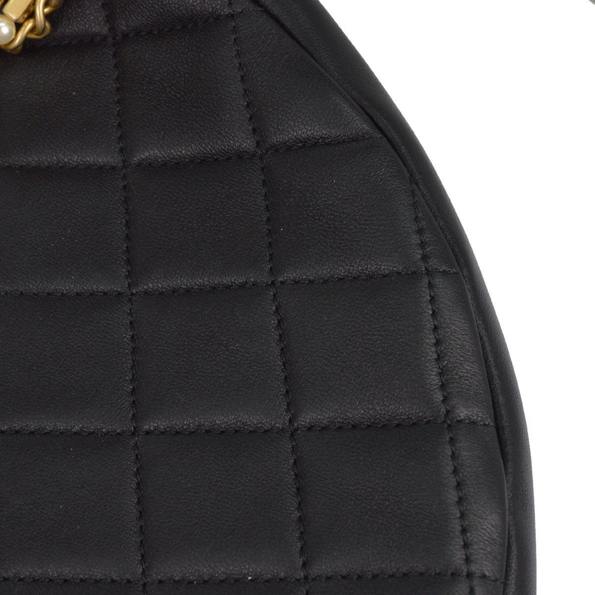 Chanel All About Chains Waist Quilted Lambskin Black Leather Handbag (Pre-Owned)